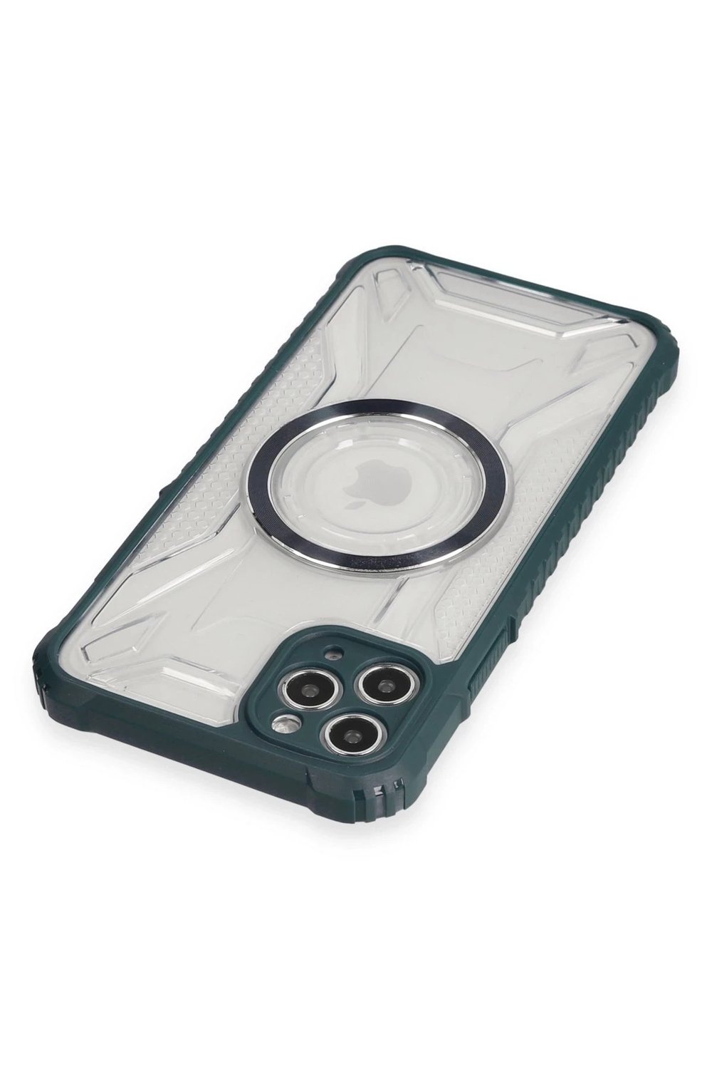 Mey İthalat®  iPhone 11 Pro Max Kılıf Prag Magneticsafe Kapak - Koyu Yeşil