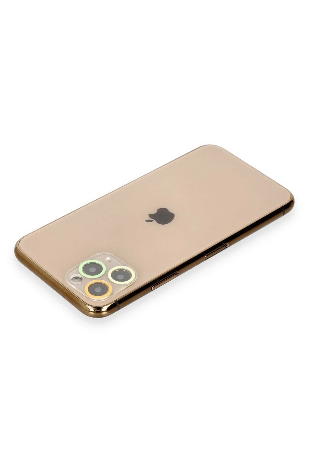 Mey İthalat®  iPhone 11 Pro Renkli Kamera Lens Koruma Cam - Sarı-Turuncu