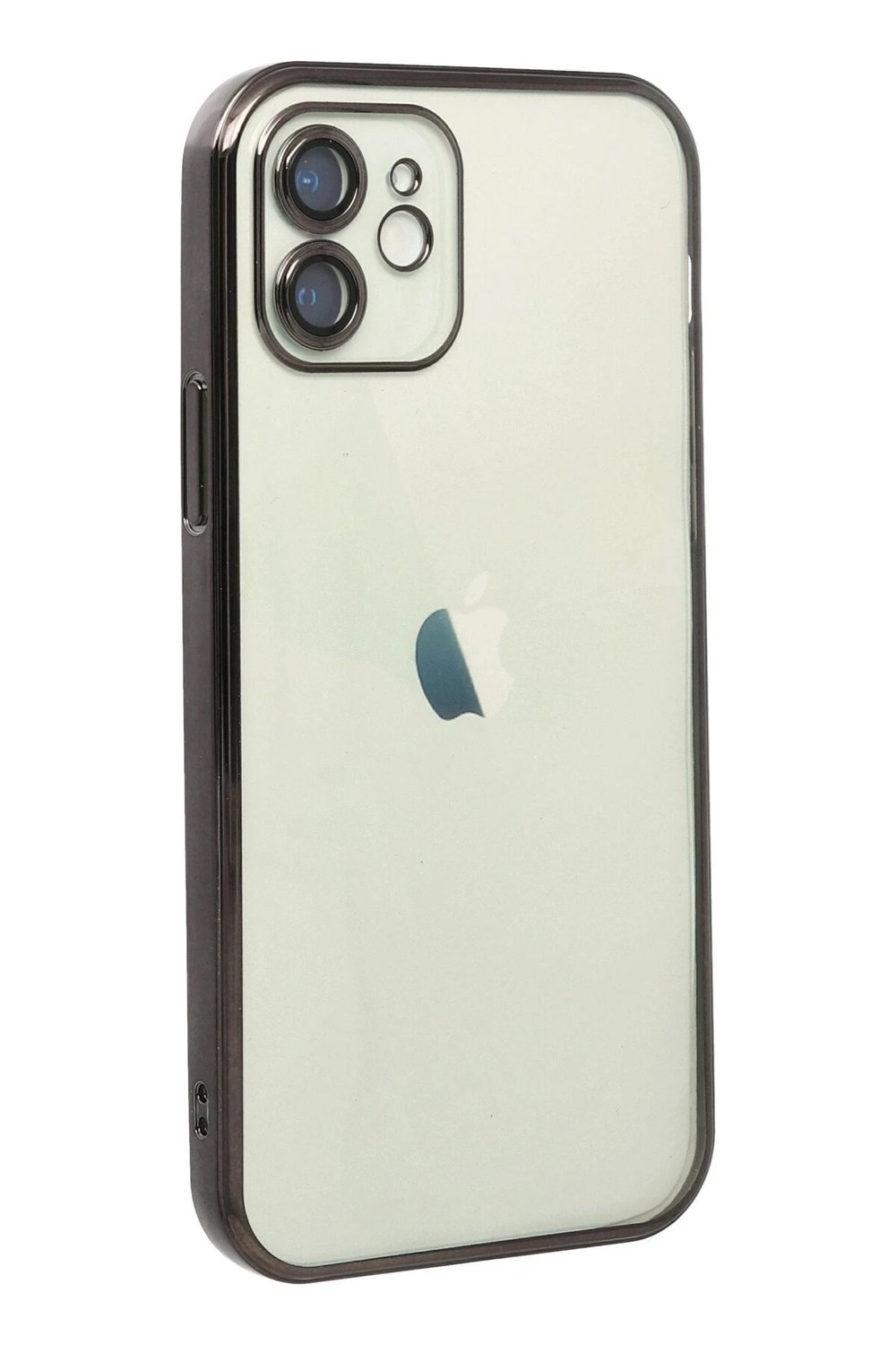 Mey İthalat®  iPhone 12 Kılıf  Lensli Silikon - Siyah