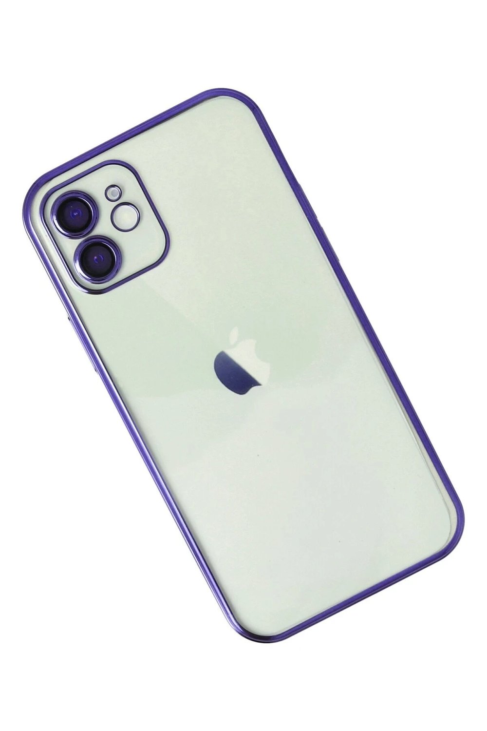 Mey İthalat®  iPhone 12 Kılıf  Lensli Silikon - Mor