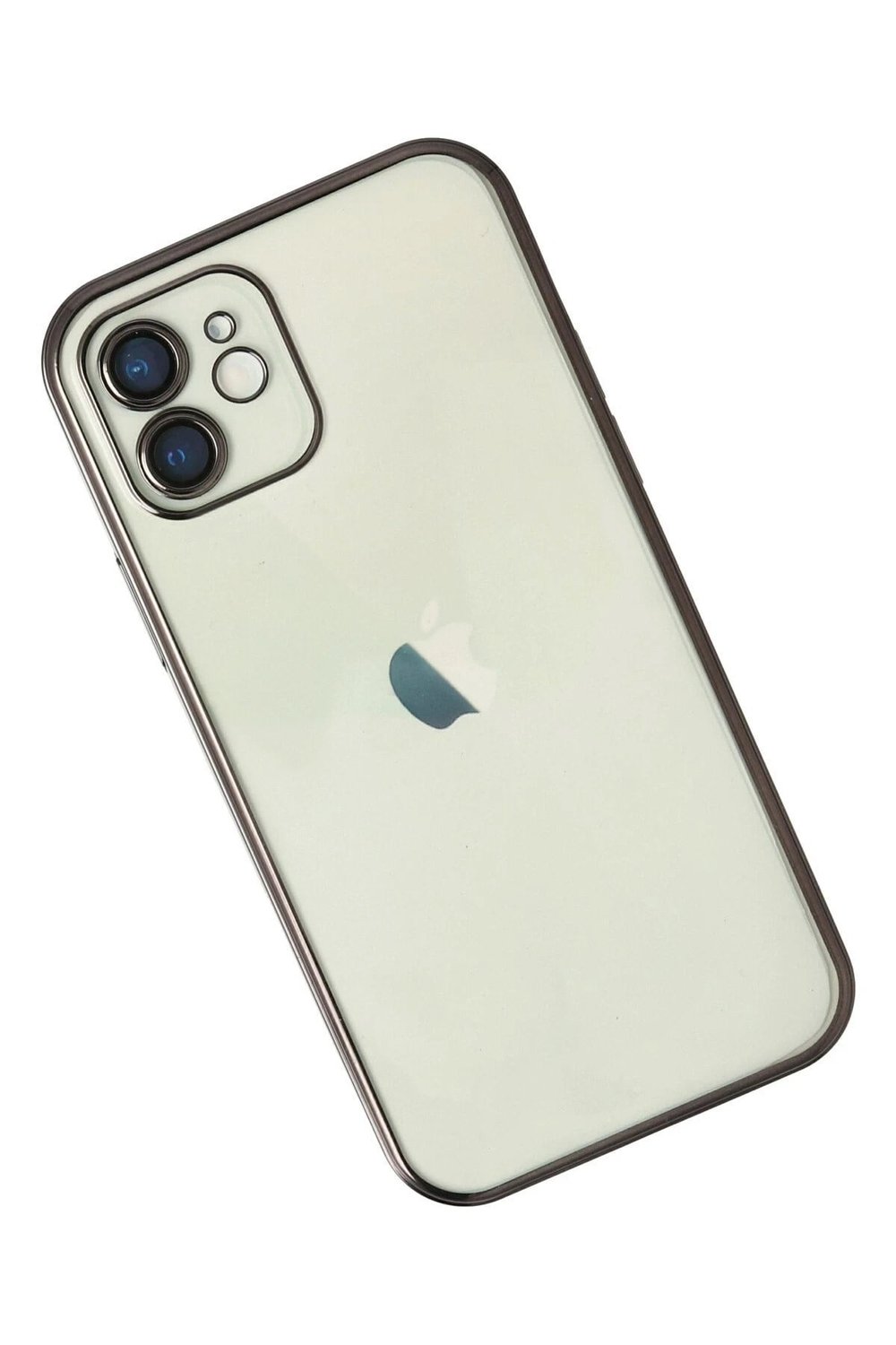 Mey İthalat®  iPhone 12 Kılıf  Lensli Silikon - Siyah