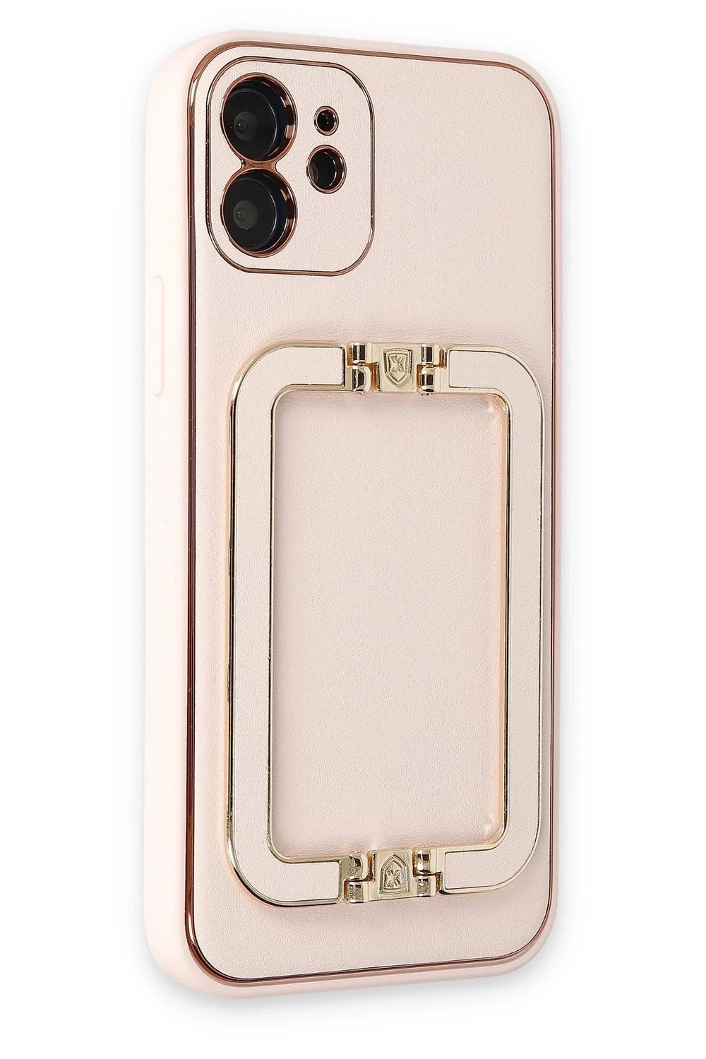 Mey İthalat®  iPhone 12 Kılıf Coco Elit Kapak - Pudra