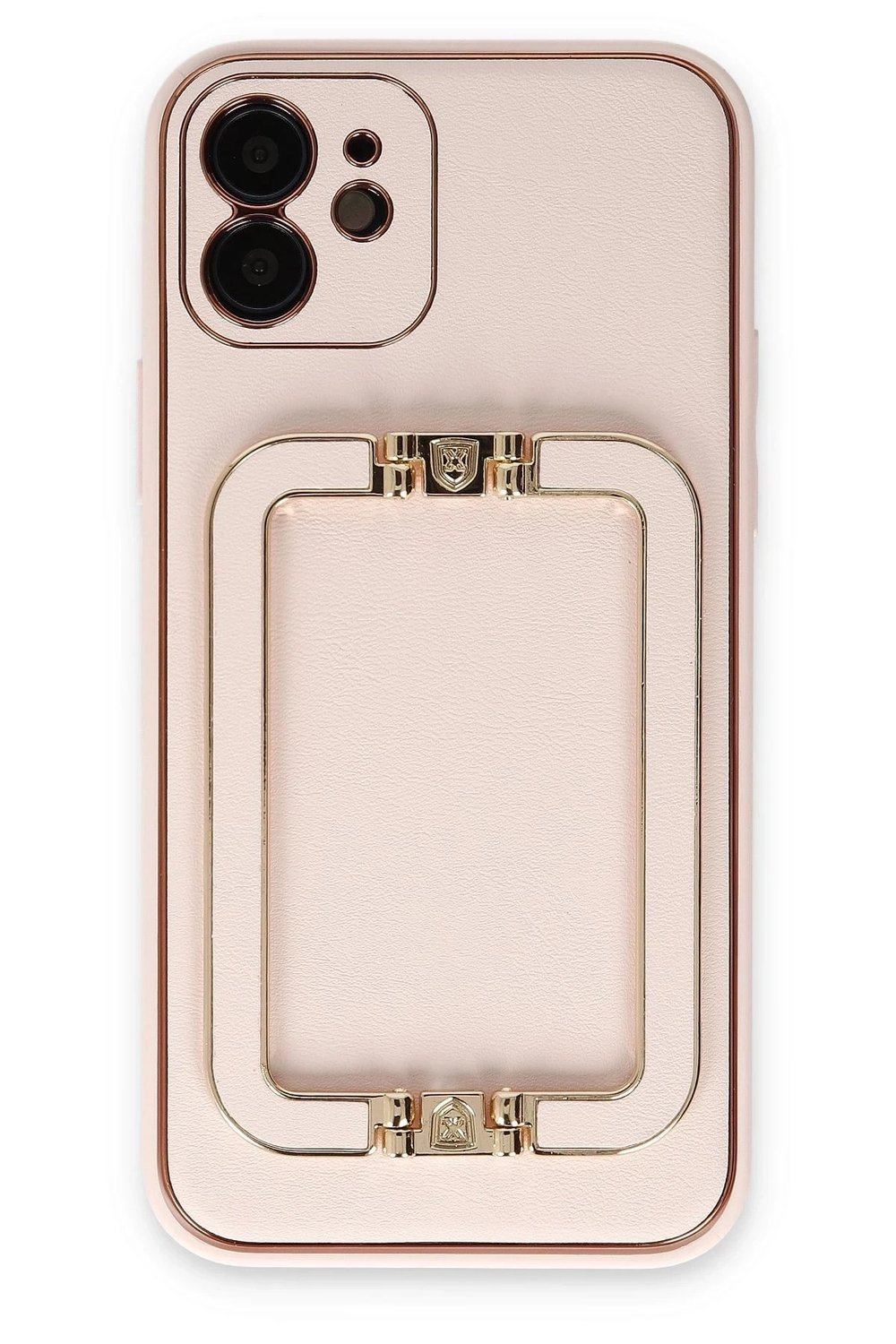 Mey İthalat®  iPhone 12 Kılıf Coco Elit Kapak - Pudra