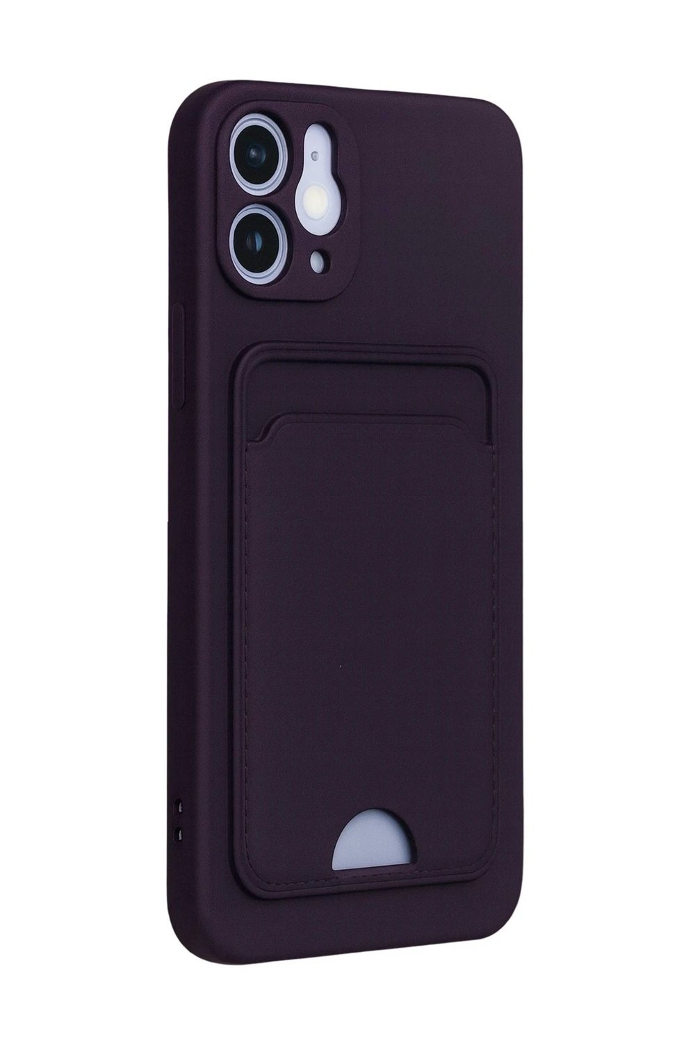 Mey İthalat®  iPhone 12 Kılıf Kelvin Kartvizitli Silikon - Derin Mor