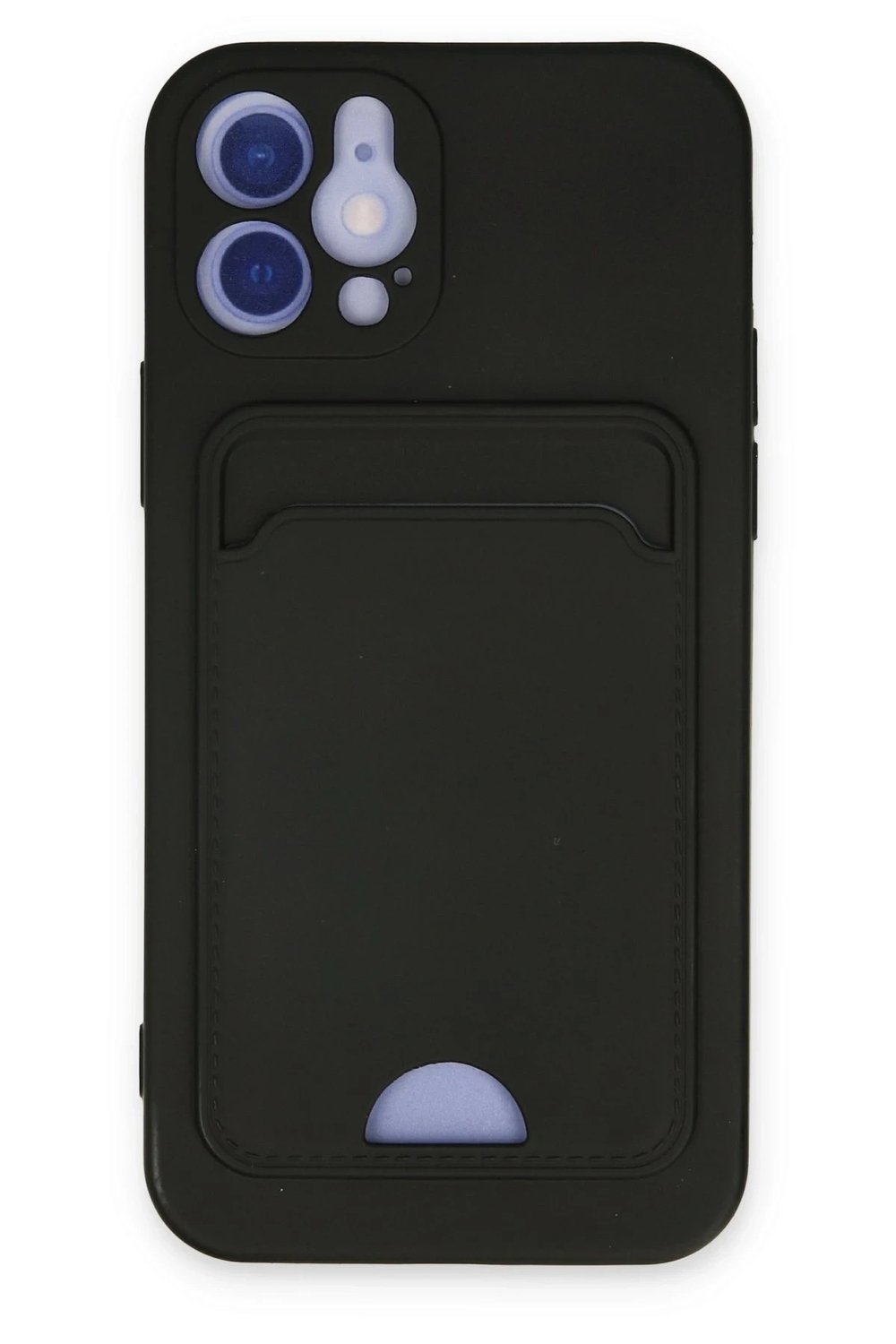 Mey İthalat®  iPhone 12 Kılıf Kelvin Kartvizitli Silikon - Siyah