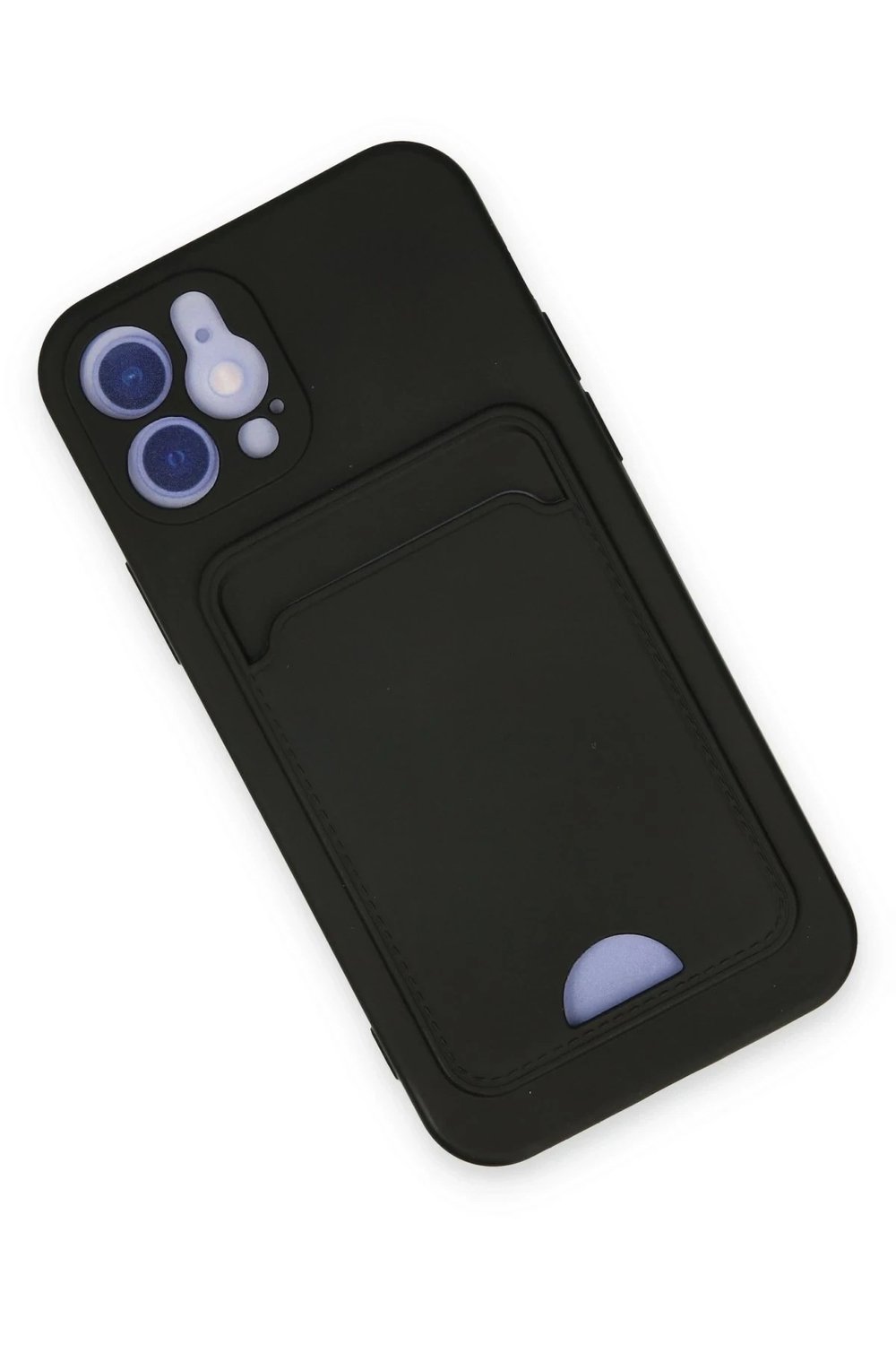 Mey İthalat®  iPhone 12 Kılıf Kelvin Kartvizitli Silikon - Siyah