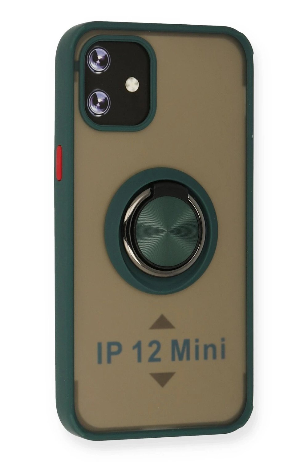Mey İthalat®  iPhone 12 Kılıf Montreal Yüzüklü Silikon Kapak - Yeşil