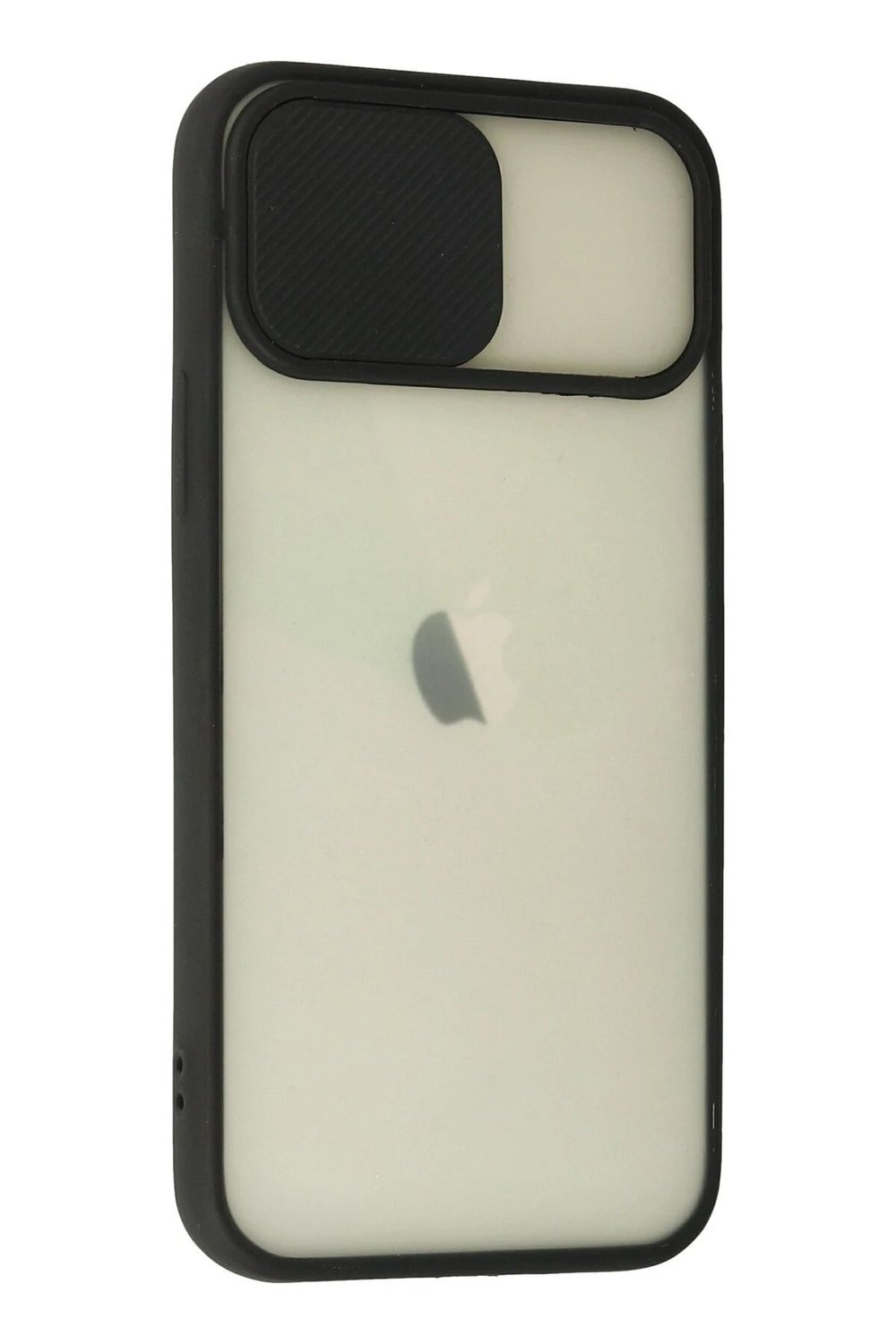 Mey İthalat®  iPhone 12 Kılıf Palm Buzlu Kamera Sürgülü Silikon - Siyah