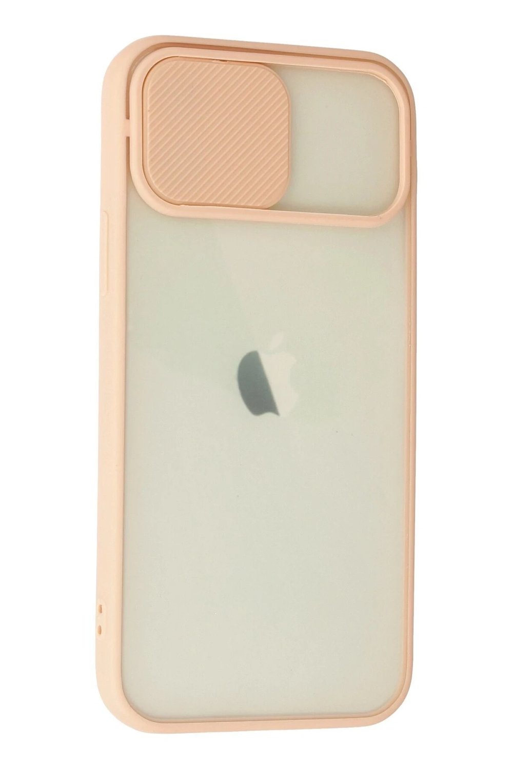 Mey İthalat®  iPhone 12 Kılıf Palm Buzlu Kamera Sürgülü Silikon - Pembe