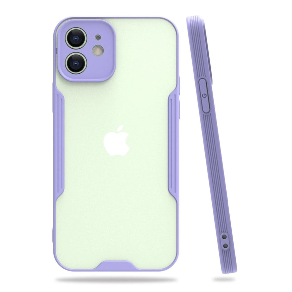 Mey İthalat®  iPhone 12 Kılıf Platin Silikon - Lila