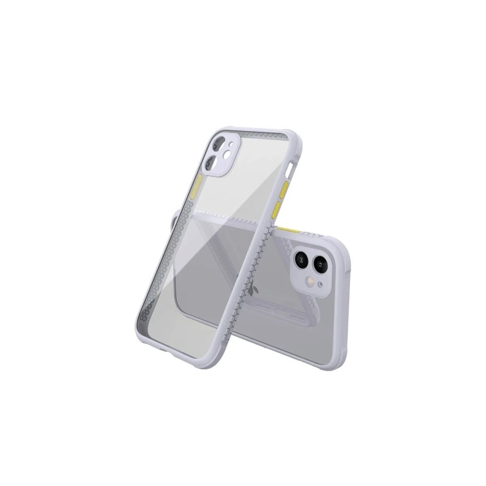 Mey İthalat®  iPhone 12 Mini Kılıf Miami Şeffaf Silikon - Lila