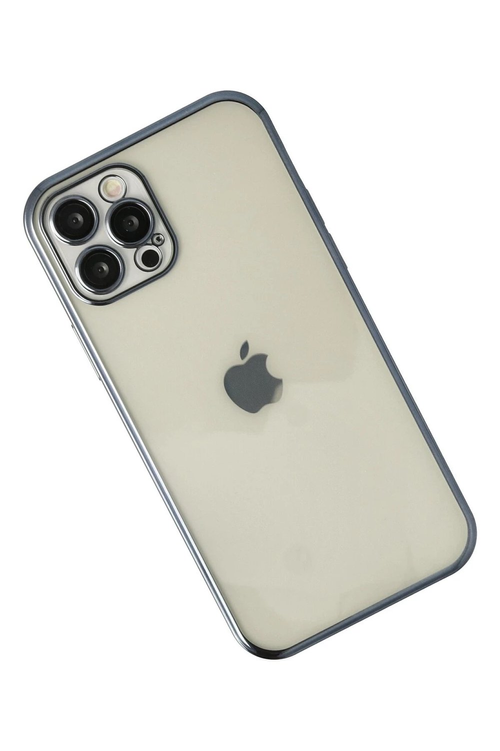 Mey İthalat®  iPhone 12 Pro Kılıf  Lensli Silikon - Lacivert