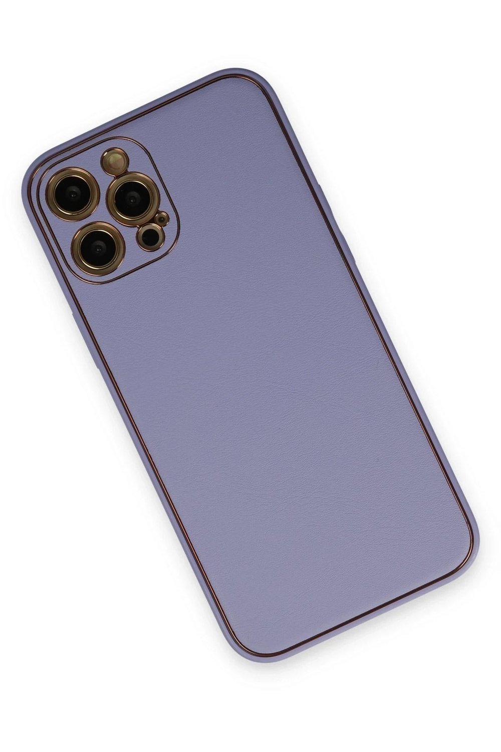 Mey İthalat®  iPhone 12 Pro Kılıf Coco Deri Silikon Kapak - Açık Lila