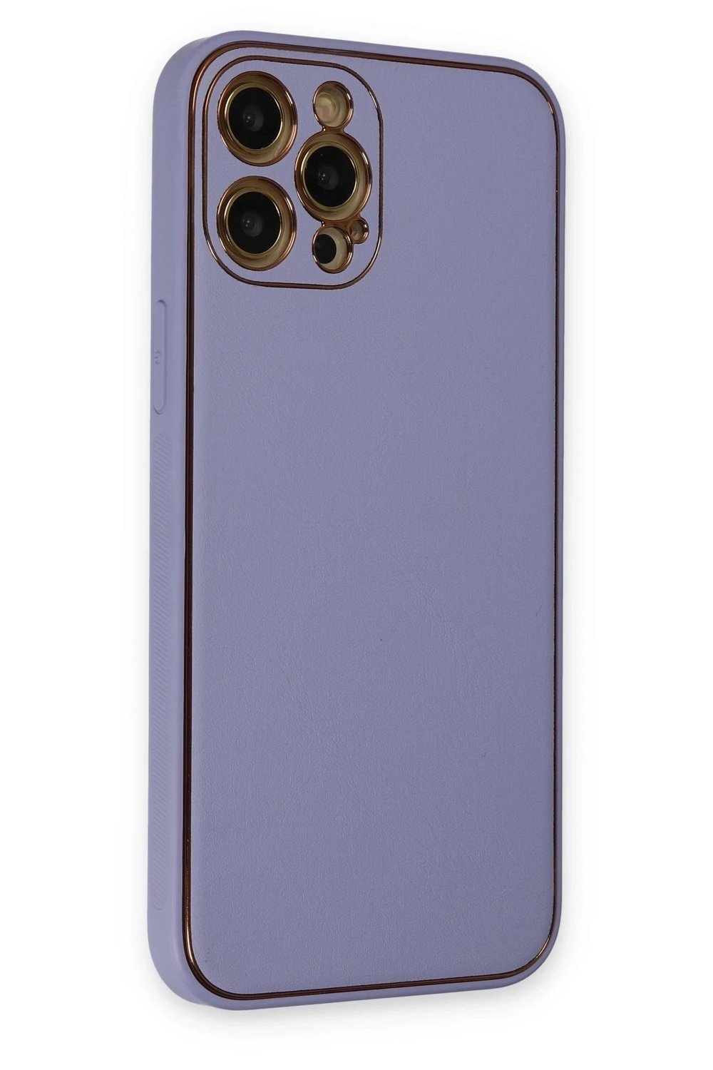 Mey İthalat®  iPhone 12 Pro Kılıf Coco Deri Silikon Kapak - Açık Lila