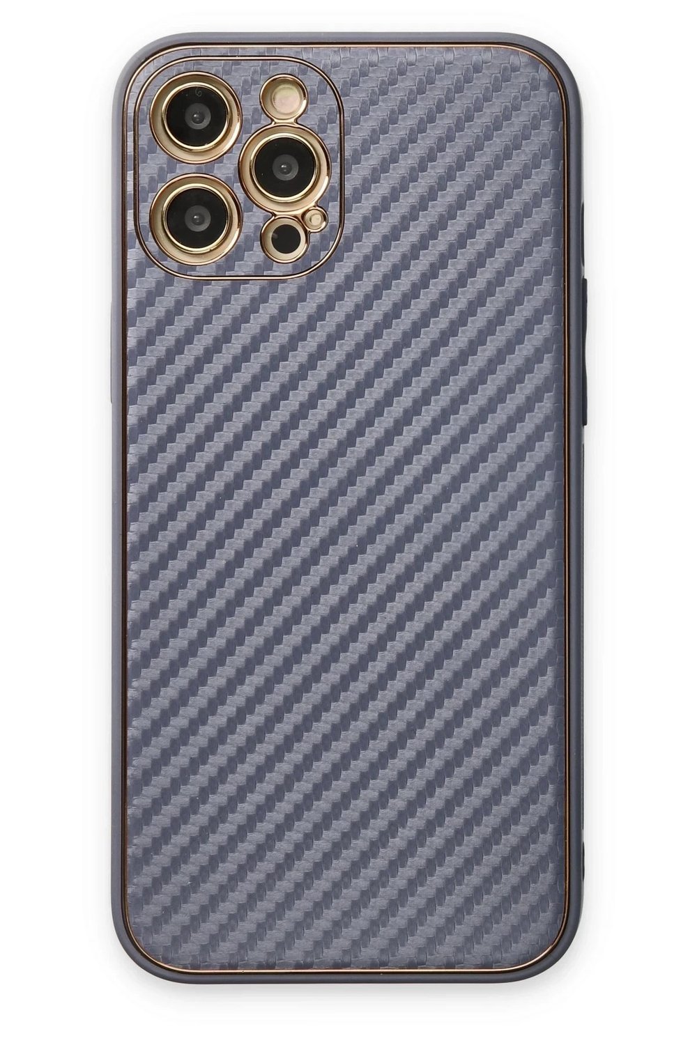 Mey İthalat®  iPhone 12 Pro Kılıf Coco Karbon Silikon - Gri