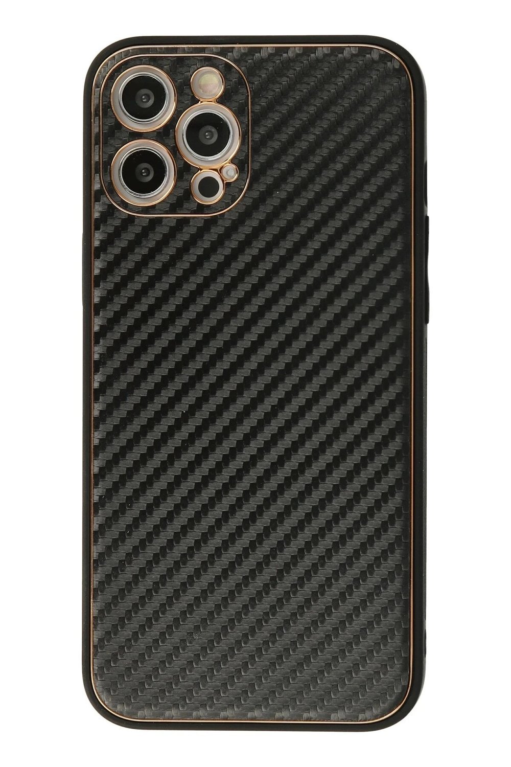 Mey İthalat®  iPhone 12 Pro Kılıf Coco Karbon Silikon - Siyah