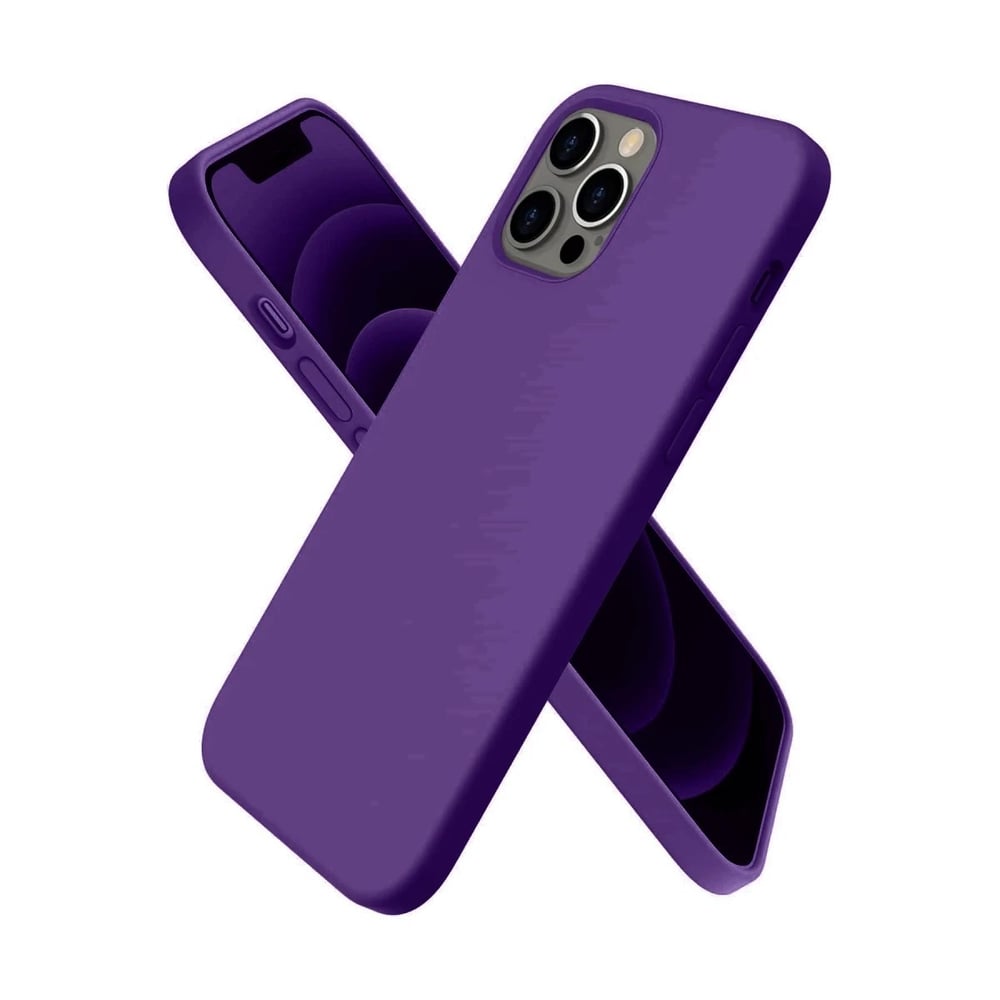 Mey İthalat®  iPhone 12 Pro Kılıf First Silikon - Mürdüm
