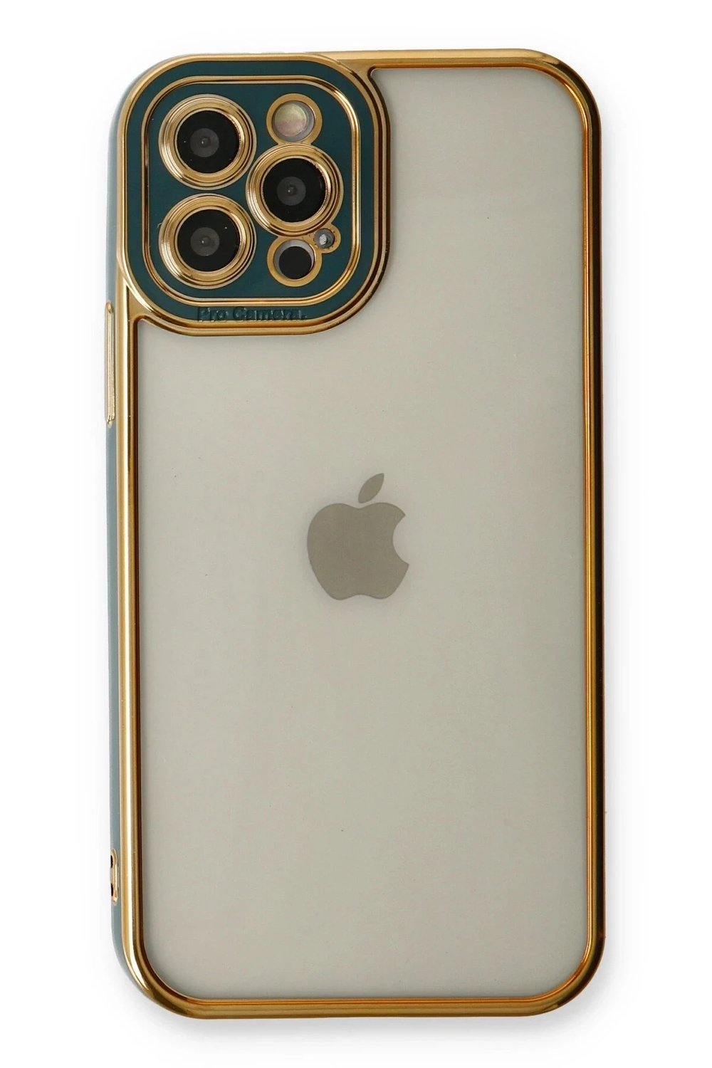 Mey İthalat®  iPhone 12 Pro Kılıf Liva Lens Silikon - Yeşil