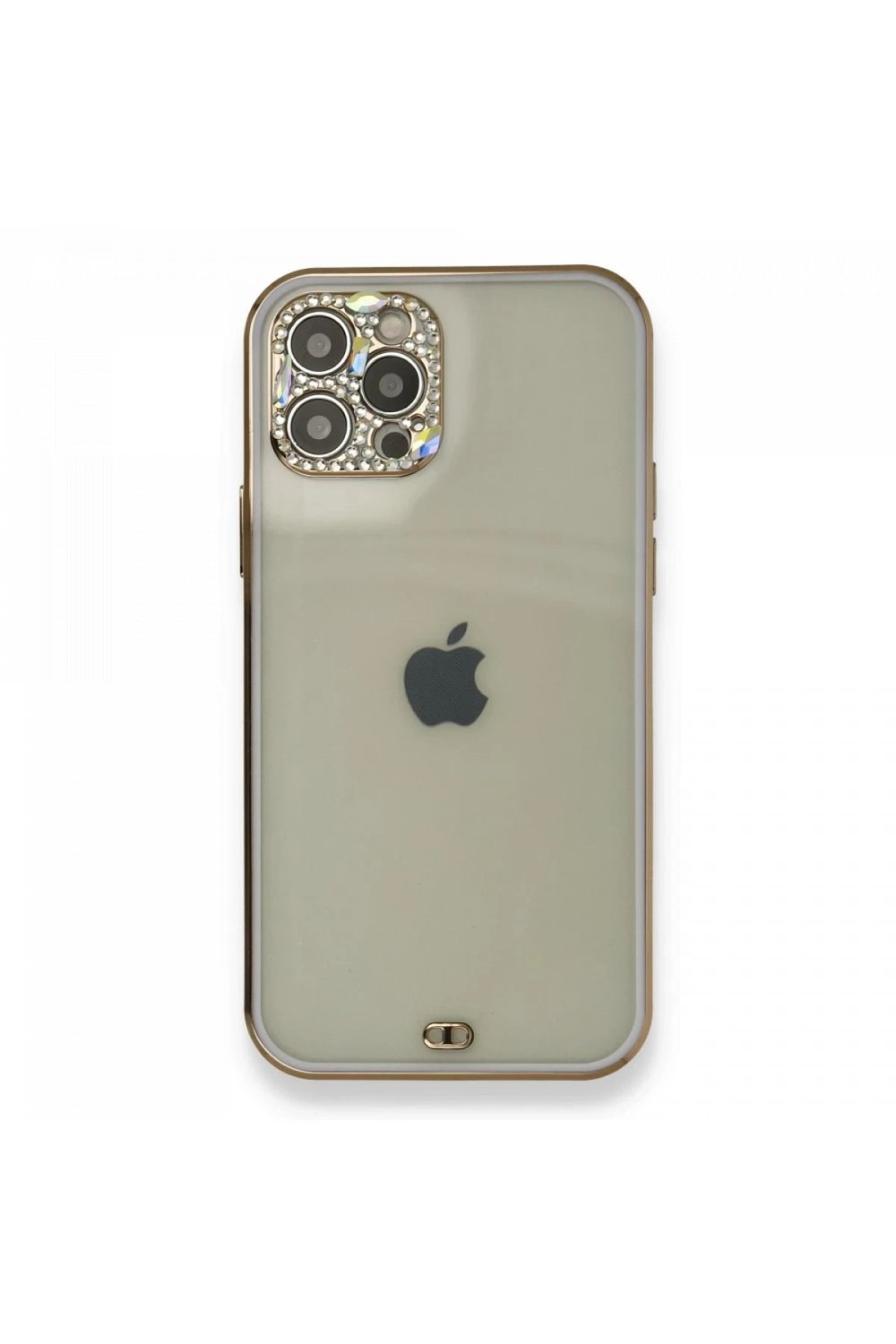 Mey İthalat®  iPhone 12 Pro Kılıf Liva Taşlı Silikon - Mor