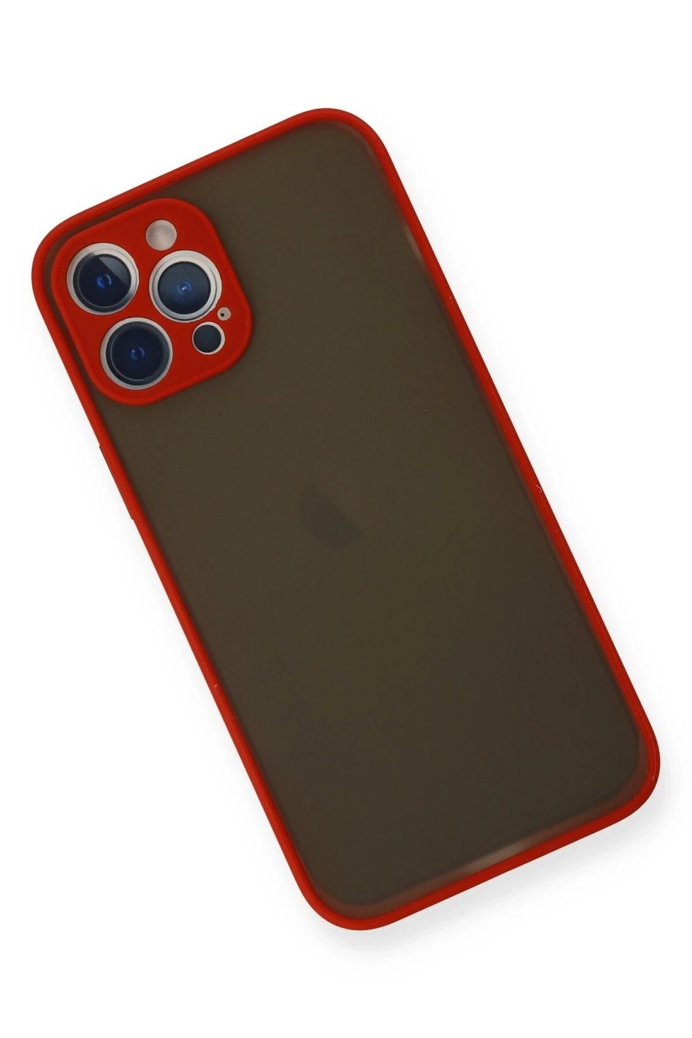 Mey İthalat®  iPhone 12 Pro Kılıf Montreal Silikon Kapak - Kırmızı