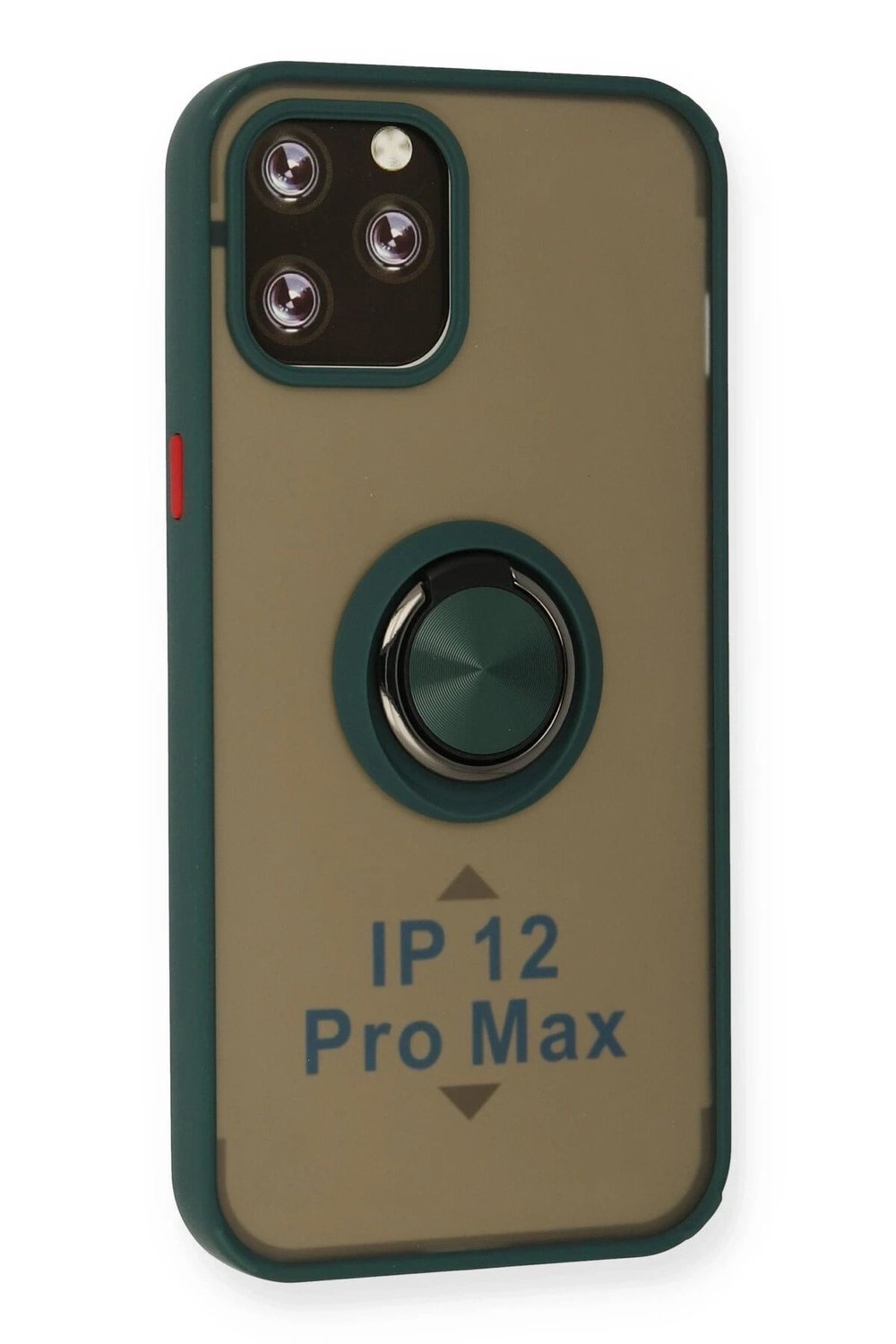 Mey İthalat®  iPhone 12 Pro Kılıf Montreal Yüzüklü Silikon Kapak - Yeşil