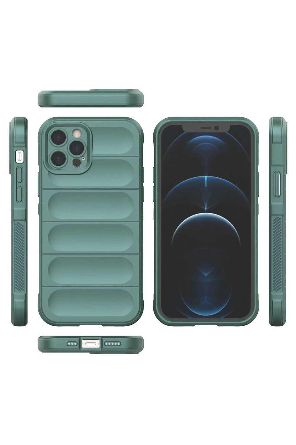 Mey İthalat®  iPhone 12 Pro Kılıf Optimum Silikon - Koyu Yeşil