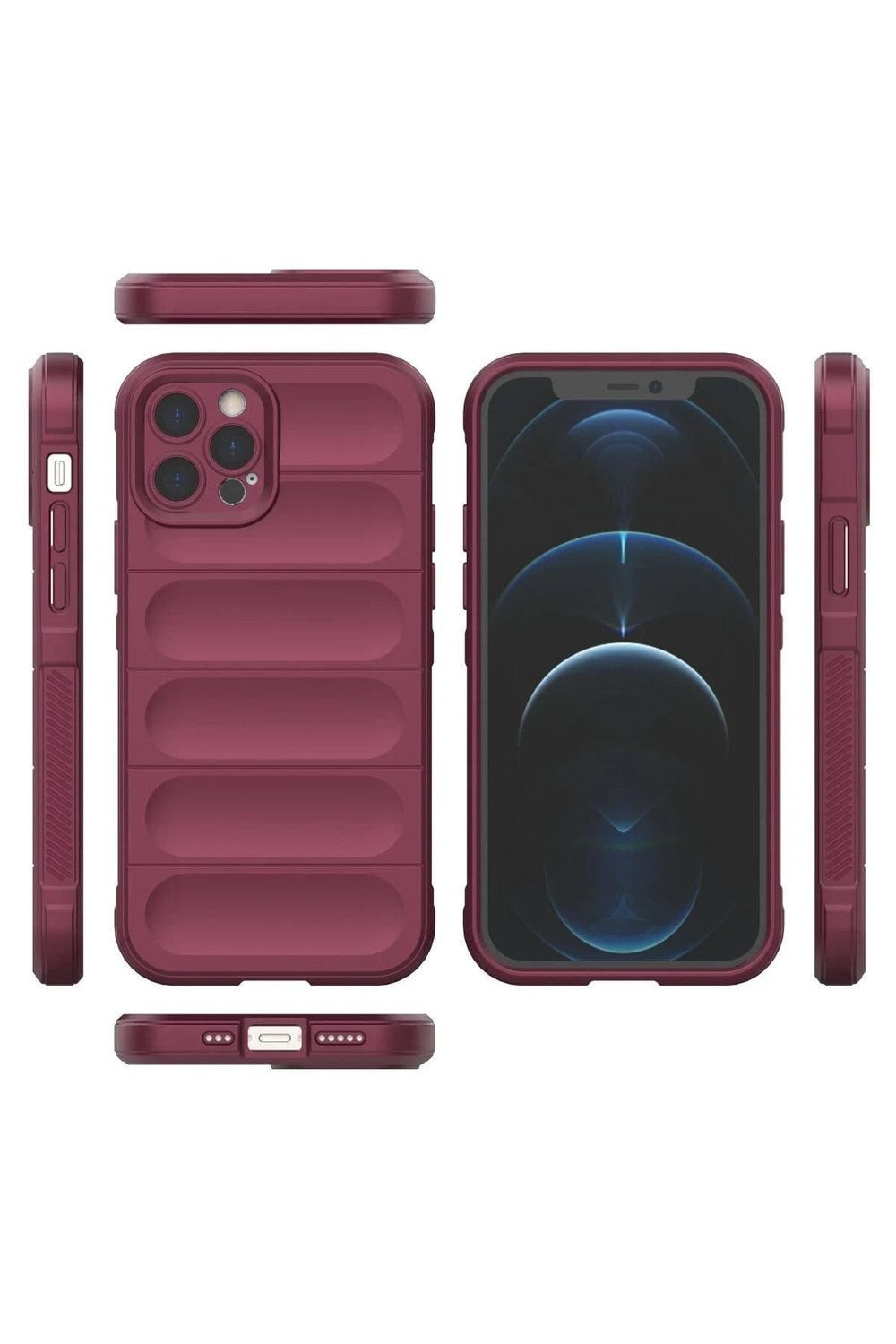 Mey İthalat®  iPhone 12 Pro Kılıf Optimum Silikon - Bordo