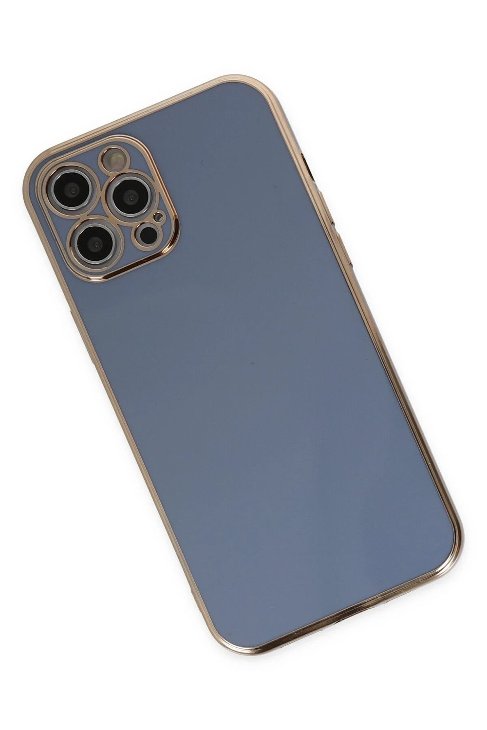 Mey İthalat®  iPhone 12 Pro Kılıf Volet Silikon - Mavi