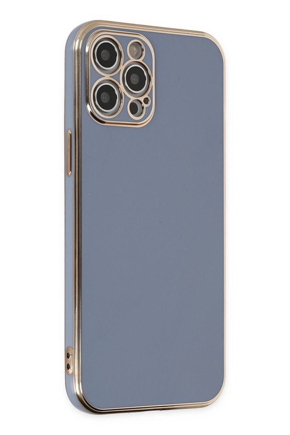 Mey İthalat®  iPhone 12 Pro Kılıf Volet Silikon - Mavi