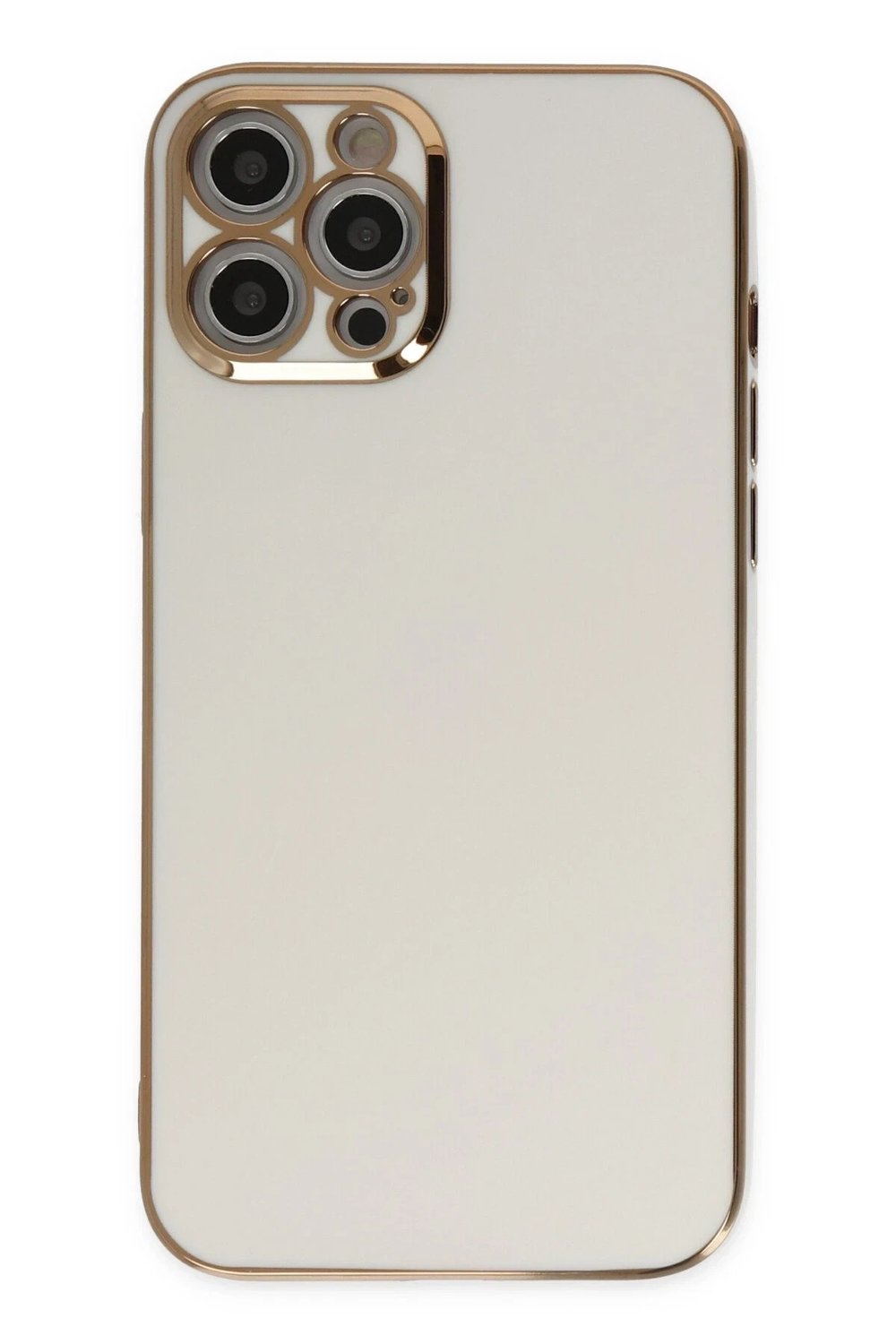 Mey İthalat®  iPhone 12 Pro Kılıf Volet Silikon - Beyaz