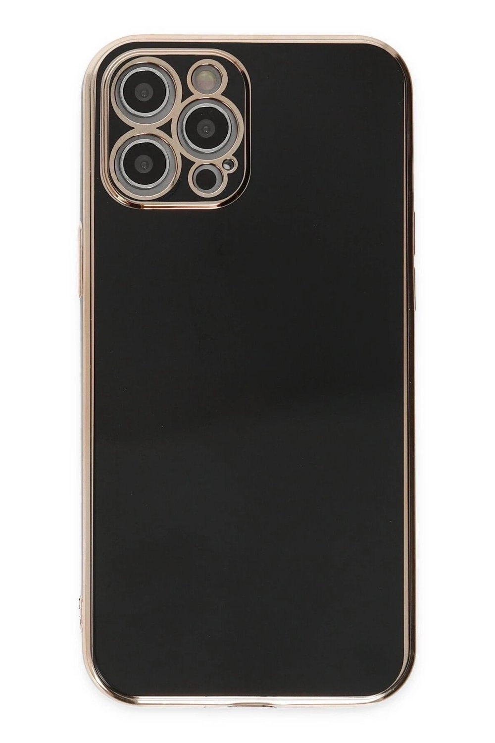 Mey İthalat®  iPhone 12 Pro Kılıf Volet Silikon - Siyah