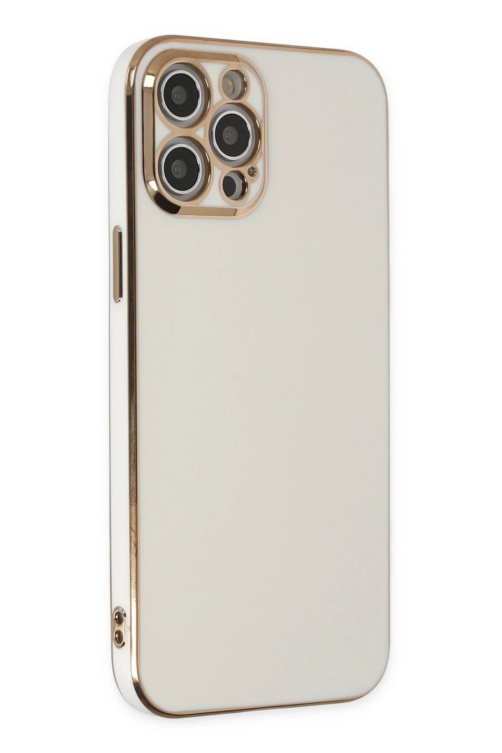 Mey İthalat®  iPhone 12 Pro Kılıf Volet Silikon - Beyaz