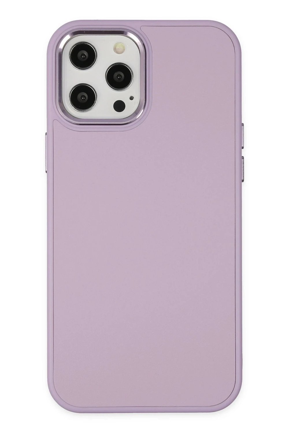 Mey İthalat®  iPhone 12 Pro Max Kılıf Asya Deri Silikon - Lila