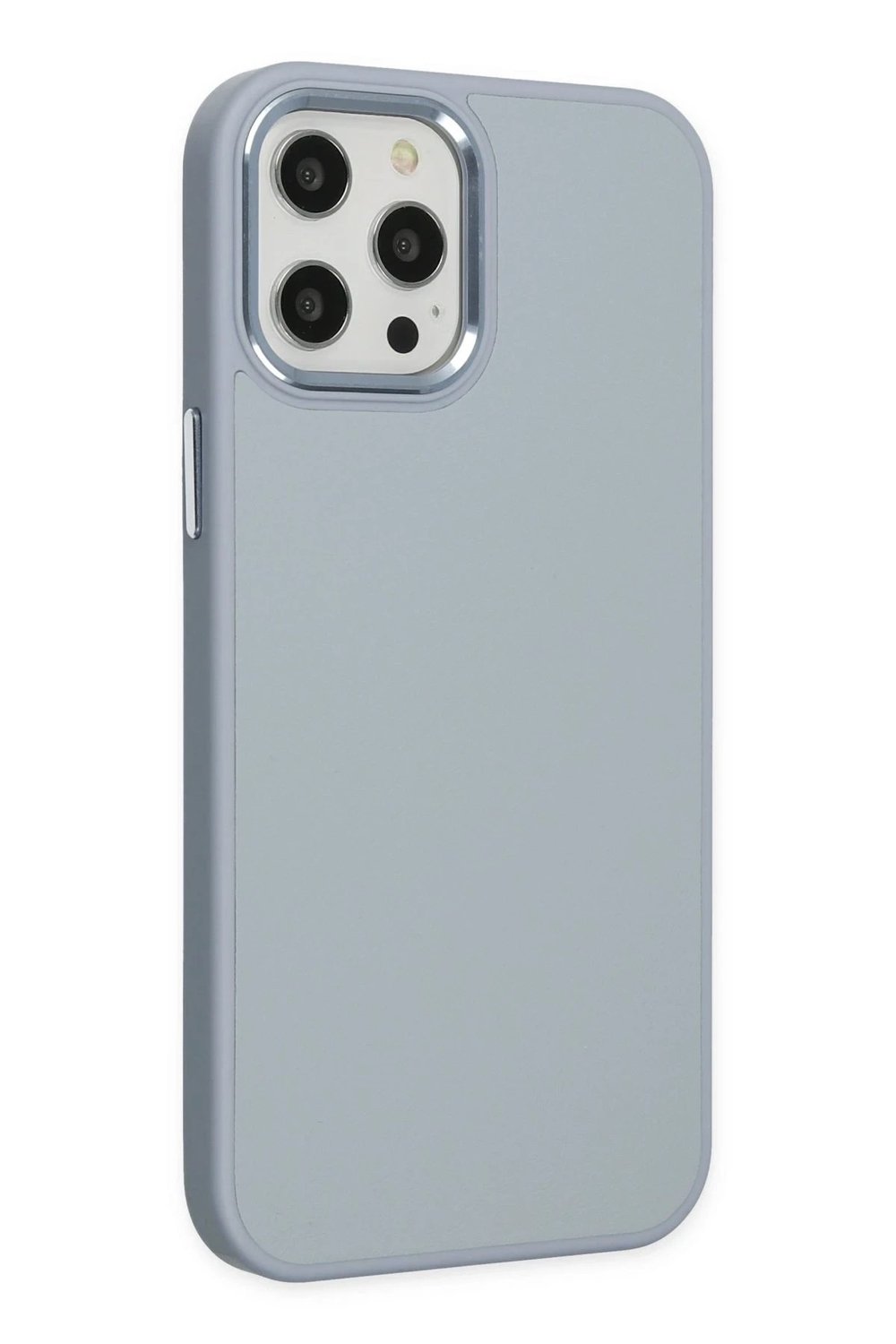Mey İthalat®  iPhone 12 Pro Max Kılıf Asya Deri Silikon - Sierra Blue