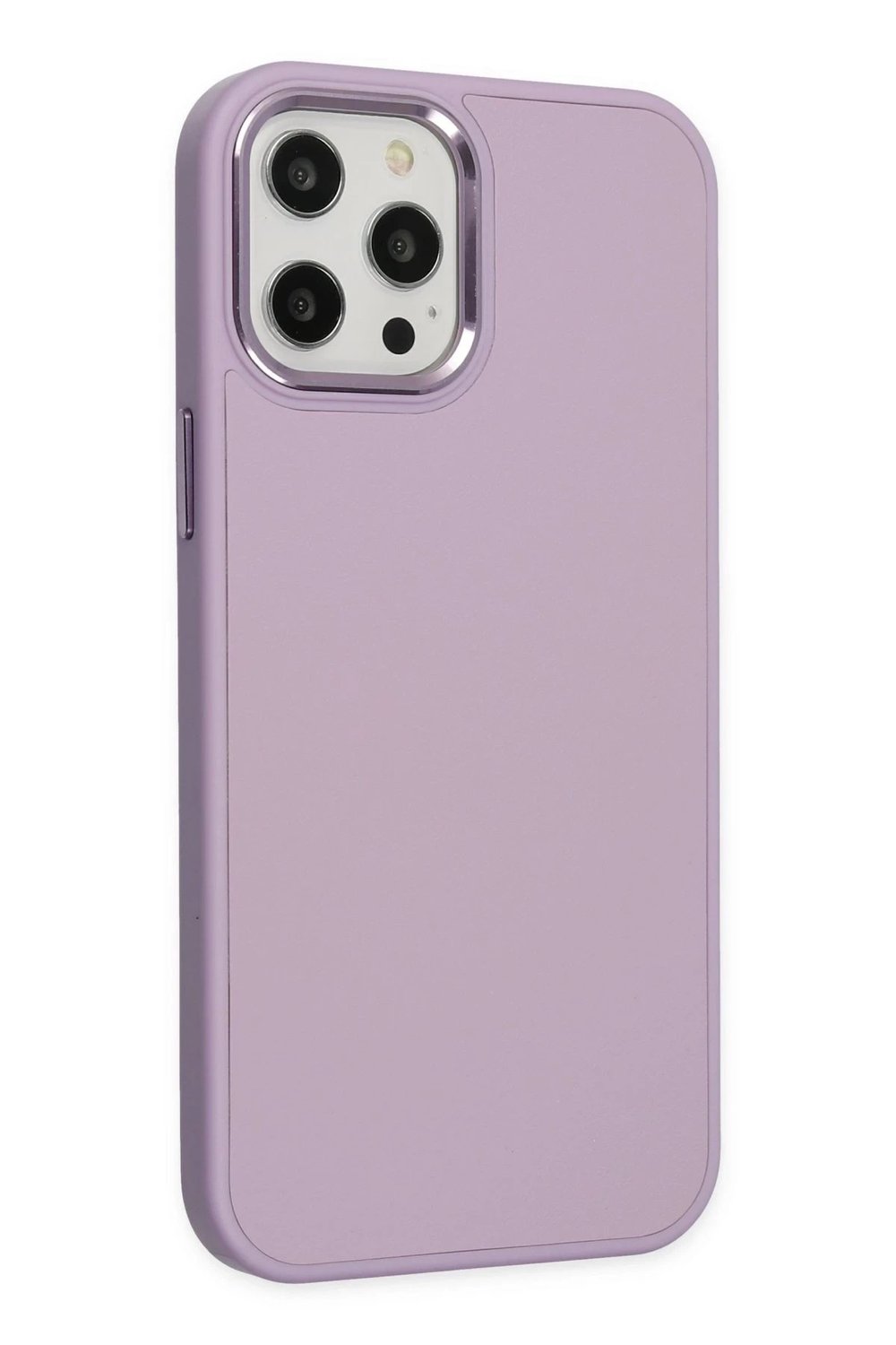 Mey İthalat®  iPhone 12 Pro Max Kılıf Asya Deri Silikon - Lila