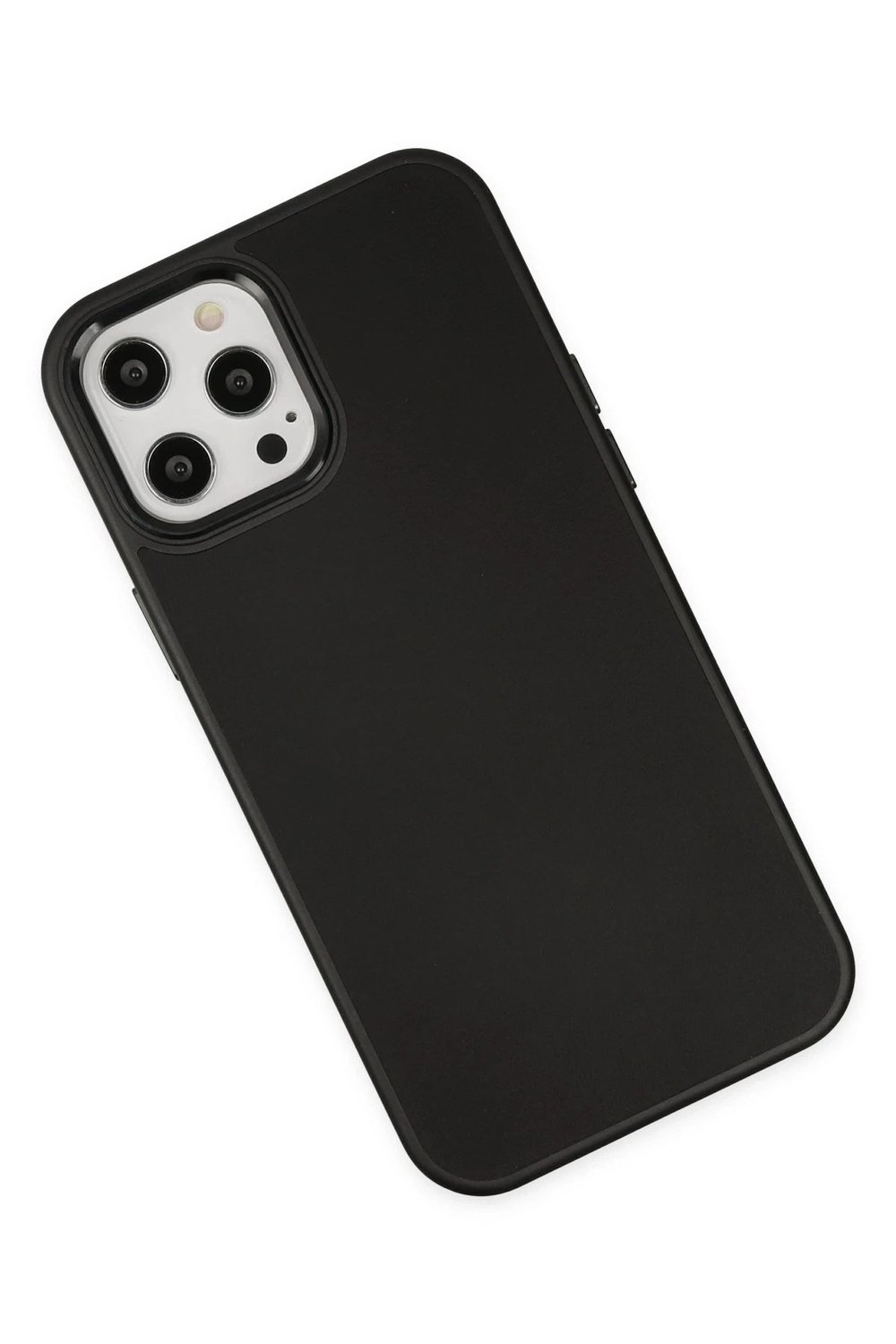 Mey İthalat®  iPhone 12 Pro Max Kılıf Asya Deri Silikon - Siyah