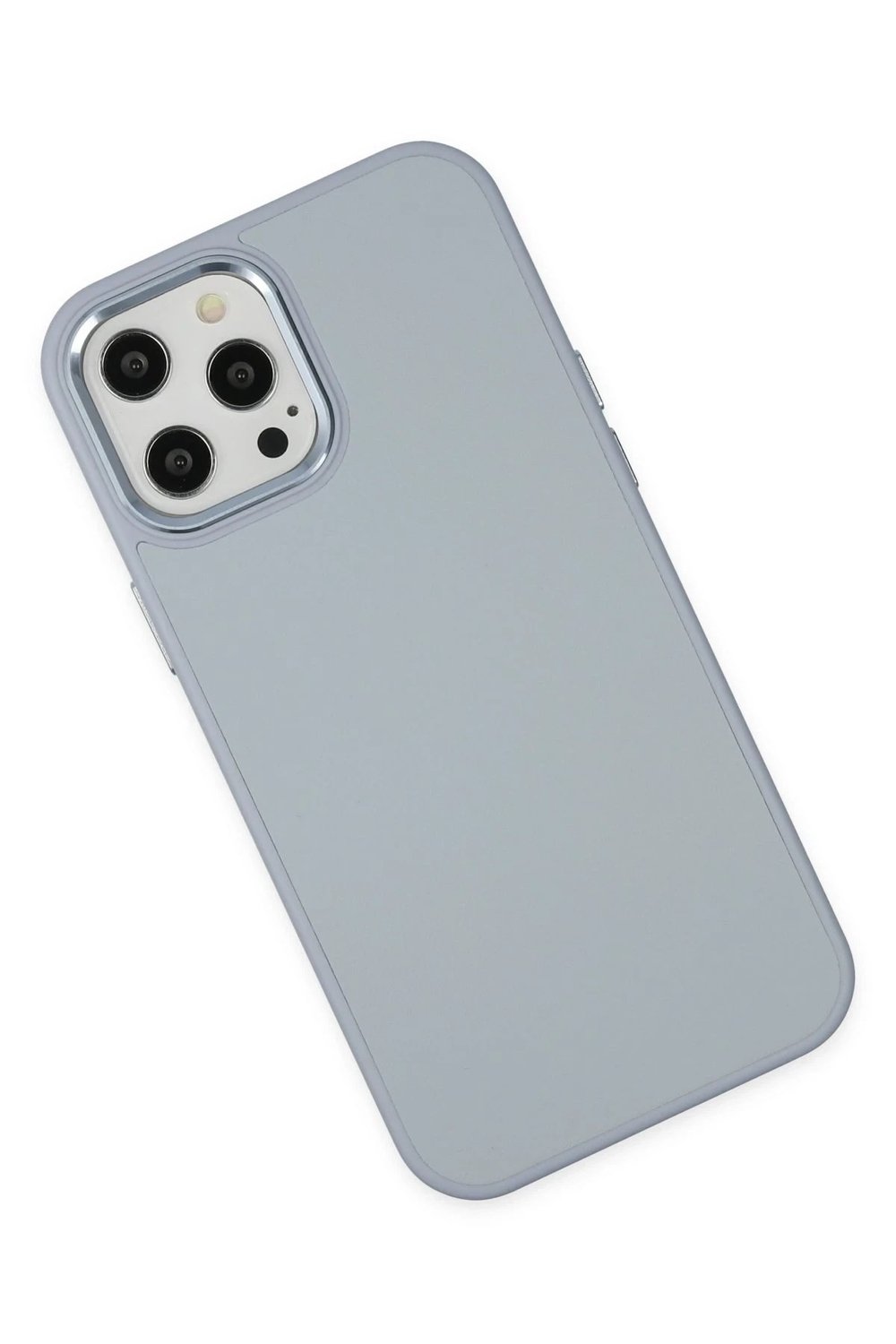 Mey İthalat®  iPhone 12 Pro Max Kılıf Asya Deri Silikon - Sierra Blue