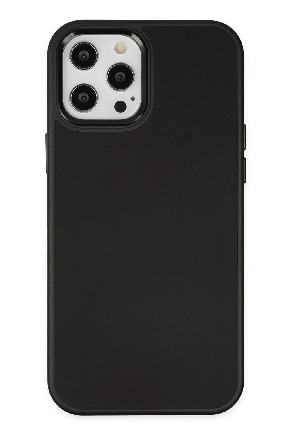Mey İthalat®  iPhone 12 Pro Max Kılıf Asya Deri Silikon - Siyah