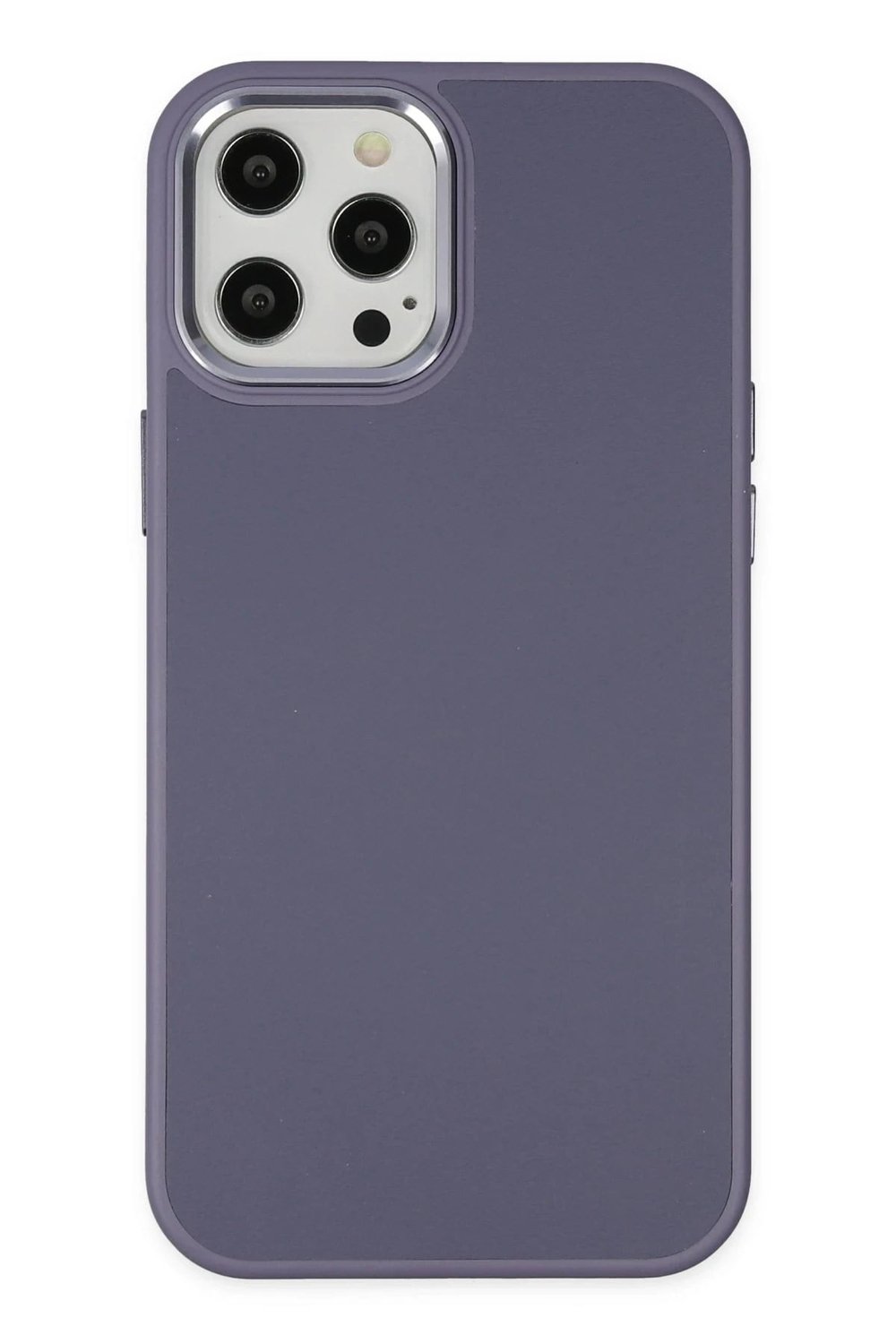 Mey İthalat®  iPhone 12 Pro Max Kılıf Asya Deri Silikon - Mor