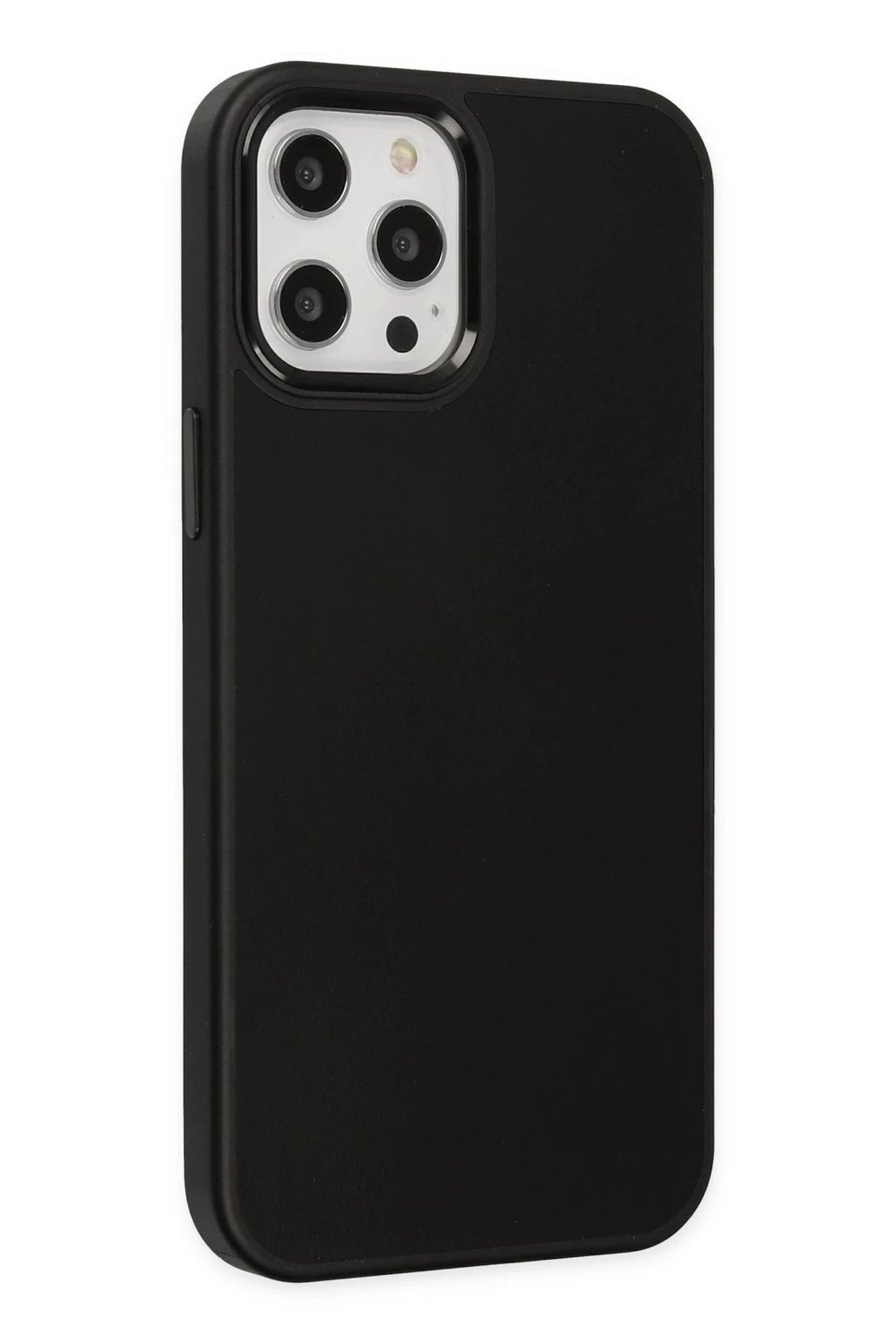 Mey İthalat®  iPhone 12 Pro Max Kılıf Asya Deri Silikon - Siyah