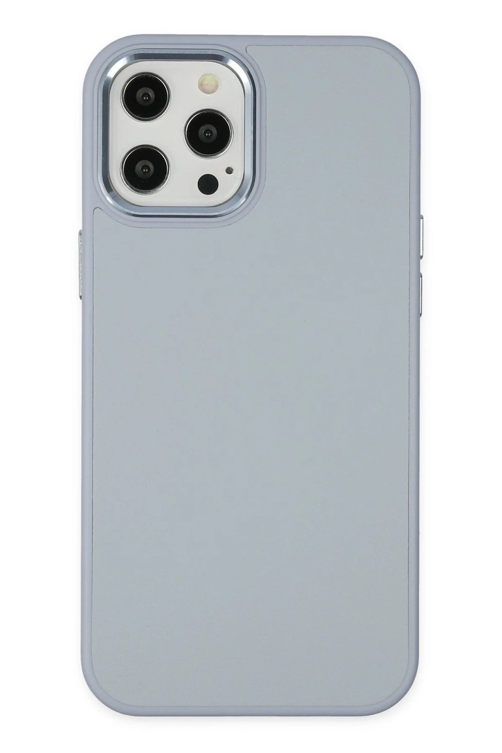 Mey İthalat®  iPhone 12 Pro Max Kılıf Asya Deri Silikon - Sierra Blue