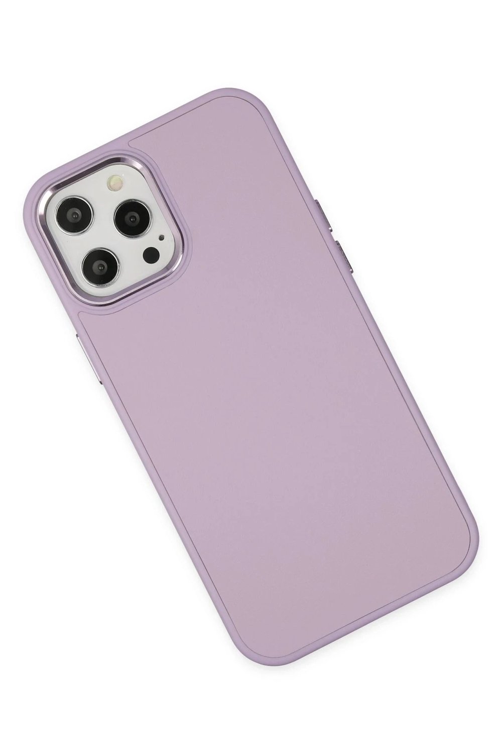 Mey İthalat®  iPhone 12 Pro Max Kılıf Asya Deri Silikon - Lila