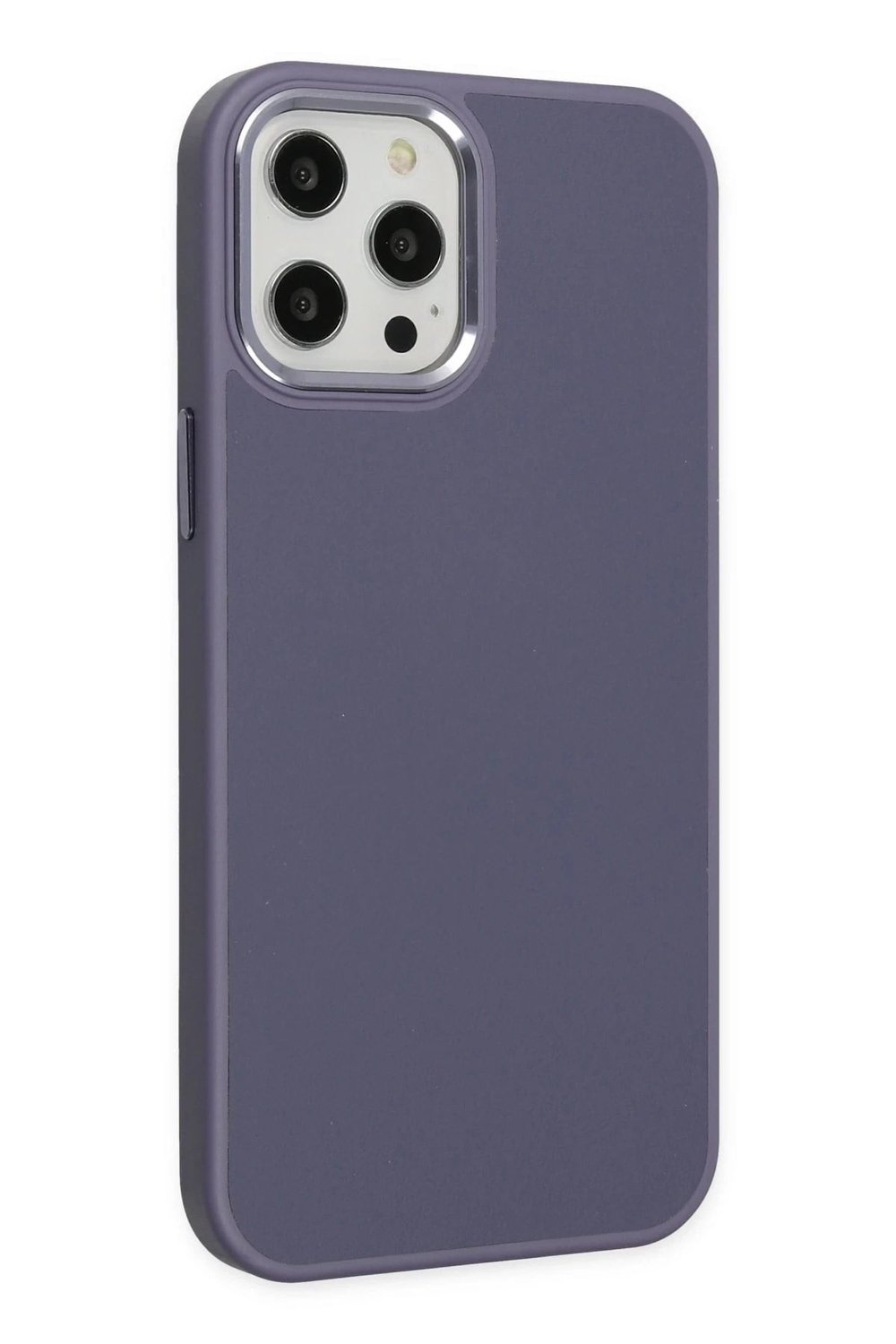 Mey İthalat®  iPhone 12 Pro Max Kılıf Asya Deri Silikon - Mor