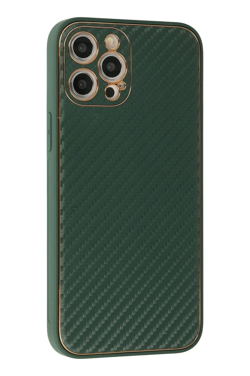 Mey İthalat®  iPhone 12 Pro Max Kılıf Coco Karbon Silikon - Yeşil