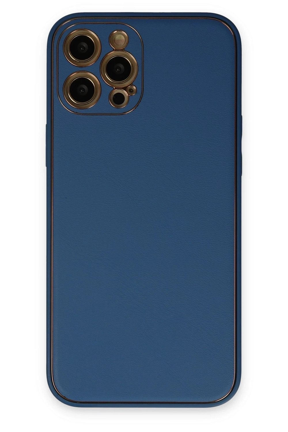 Mey İthalat®  iPhone 12 Pro Max Kılıf Coco Deri Silikon Kapak - Açık Mavi