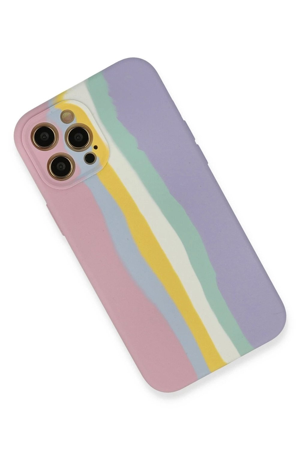 Mey İthalat®  iPhone 12 Pro Max Kılıf Ebruli Lansman Silikon - Pembe-Lila