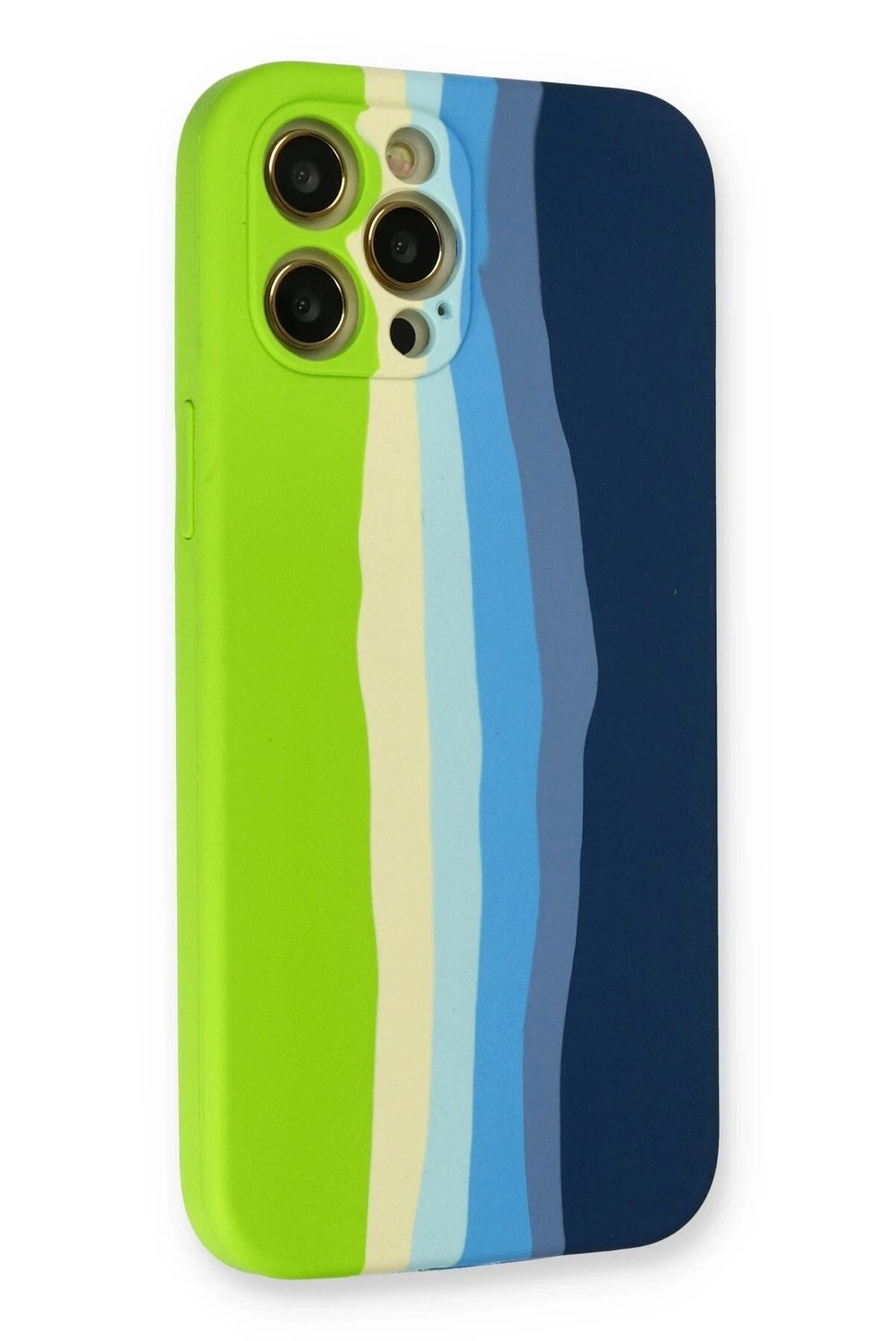Mey İthalat®  iPhone 12 Pro Max Kılıf Ebruli Lansman Silikon - Yeşil-Koyu Yeşil
