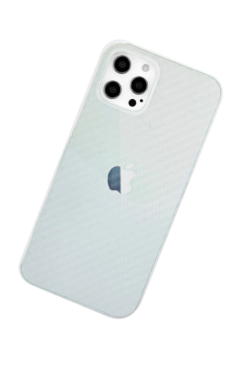 Mey İthalat®  iPhone 12 Pro Max Kılıf Karbon PP Silikon - Şeffaf