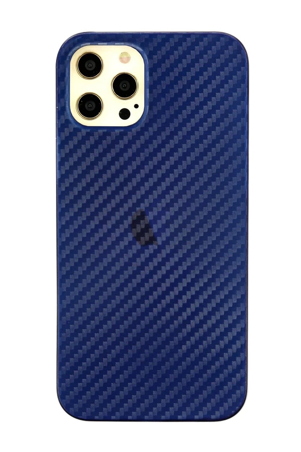 Mey İthalat®  iPhone 12 Pro Max Kılıf Karbon PP Silikon - Mavi