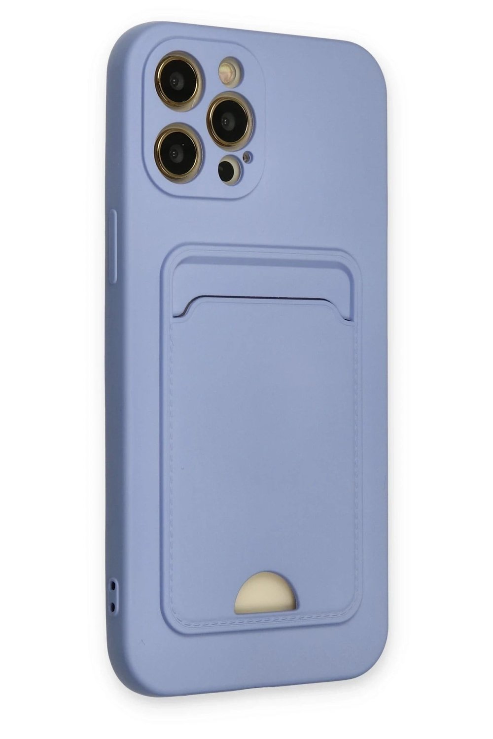 Mey İthalat®  iPhone 12 Pro Max Kılıf Kelvin Kartvizitli Silikon - Lila